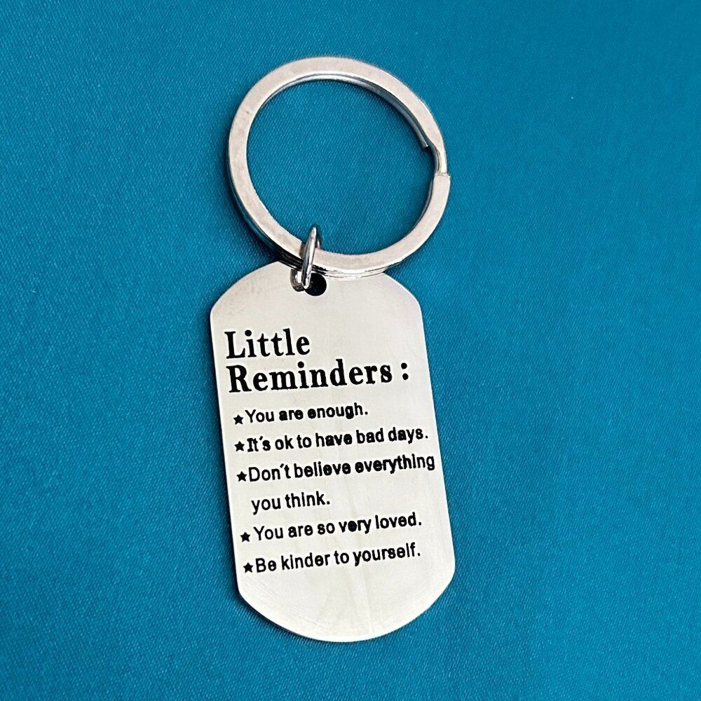 NEW IN BOX! Little Reminders You Are Enough Motivational Keychain silver